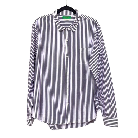 CLARE V. | $245 Phoebe Blouse in Dark Lilac/Ivory Stripe, Size XXL - Picture 3 of 10